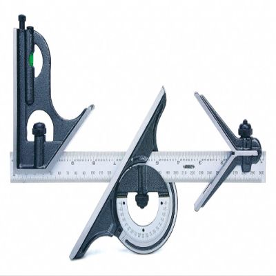 INSIZE 2278-180 Combination Square Set, 1/32", 0.5 mm, 1/64", 1 mm Graduation
