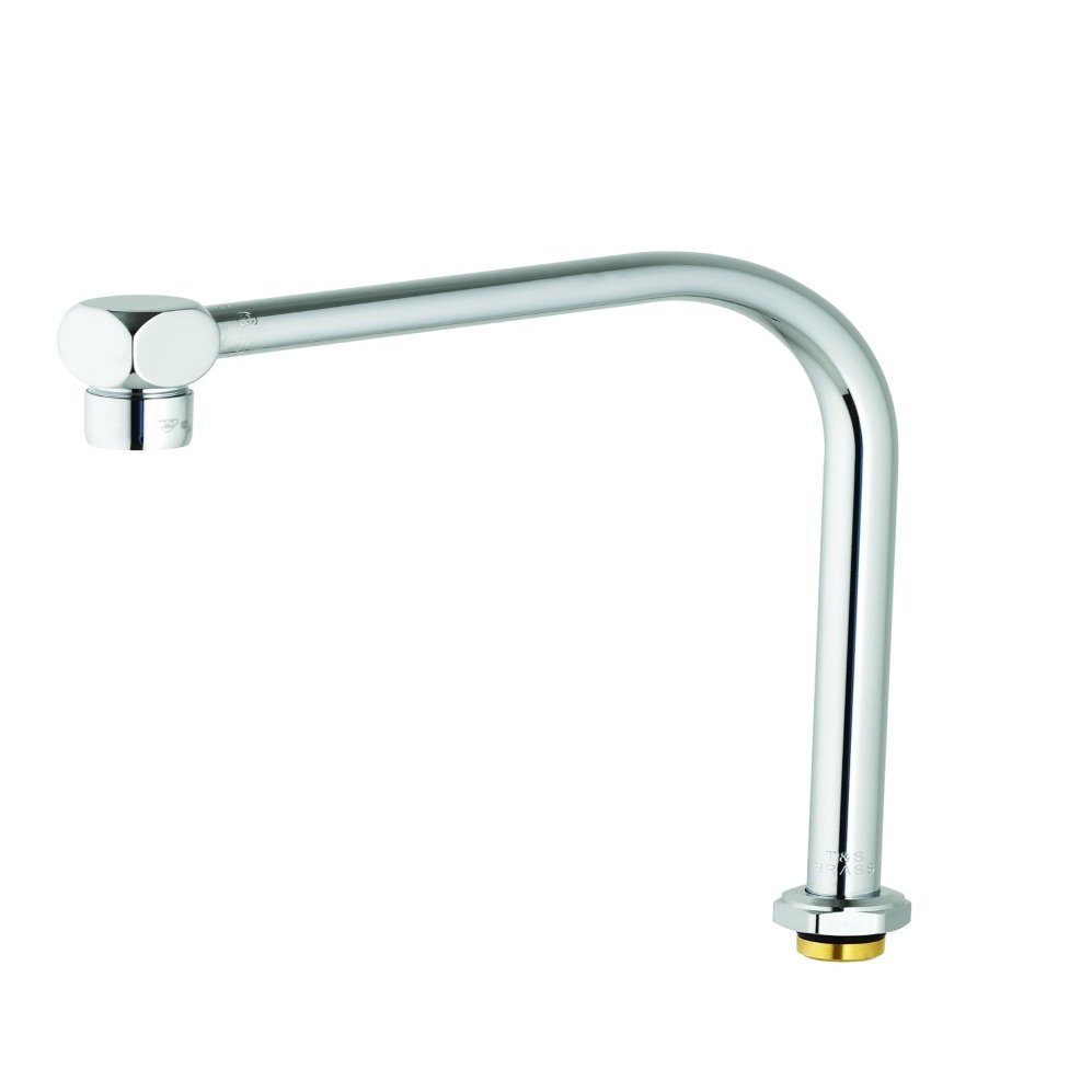 T&S Brass B-2403 Swivel Gooseneck Assembly with High Rise Swing Spout and Cube Style Aerator Outlet