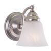 VAXCEL Standford 1-Light 5.25 inch Wide Brushed Nickel Traditional Bathroom Vanity Lighting Fixture, White Alabaster Glass Shade, Dimmable, LED Compatible, Wall Mounted Steel Sconce view 1