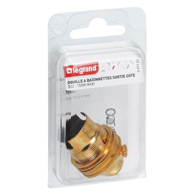 Legrand LEG97103 Douille laiton avec Bague/Sortie de cble sur le ct Pour Ampoule baonnette B22