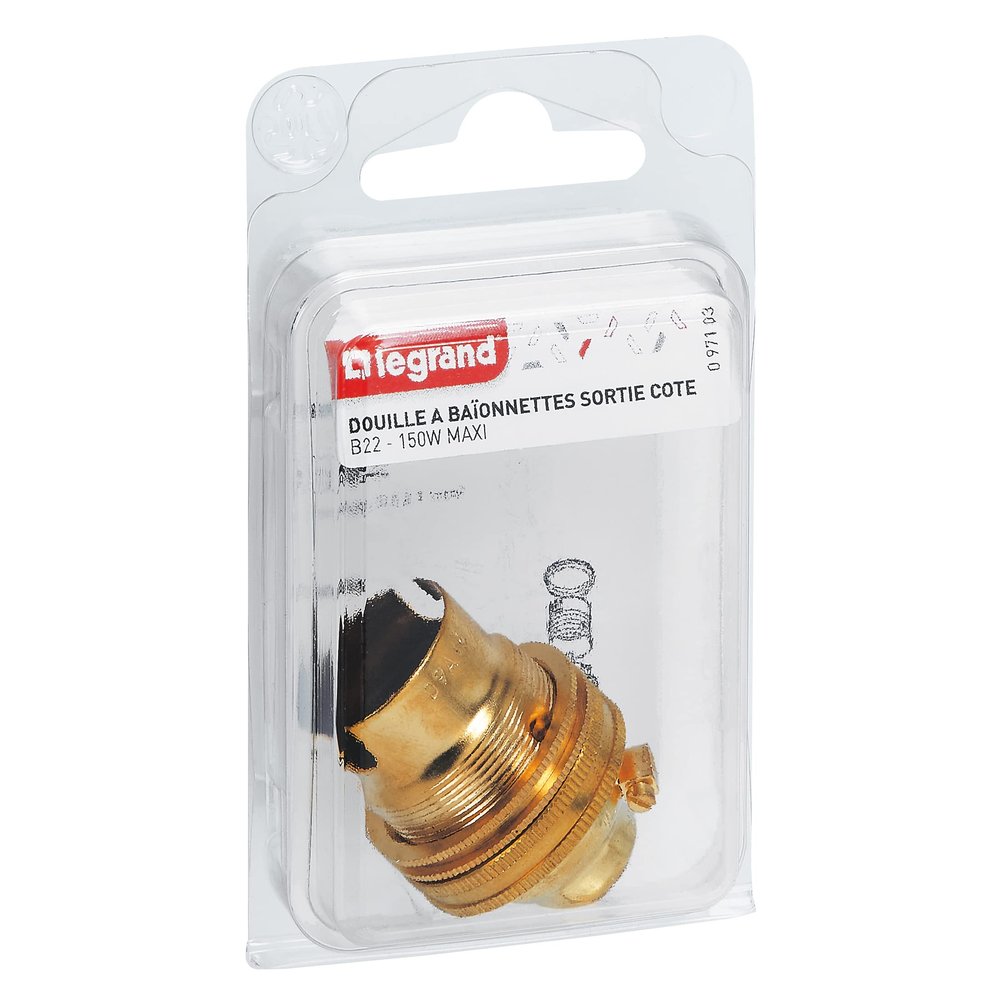 Legrand LEG97103 Douille laiton avec Bague/Sortie de cble sur le ct Pour Ampoule baonnette B22