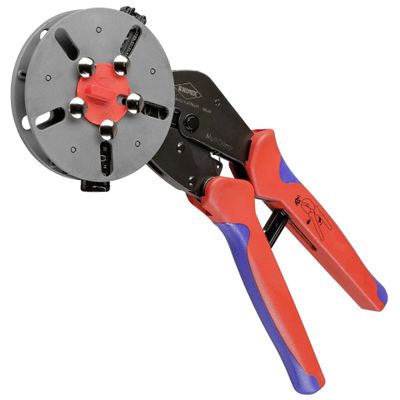 Knipex 97 33 02 Alicate de crimpagem "MultiCrimp" com 5 matrizes intercambiveis