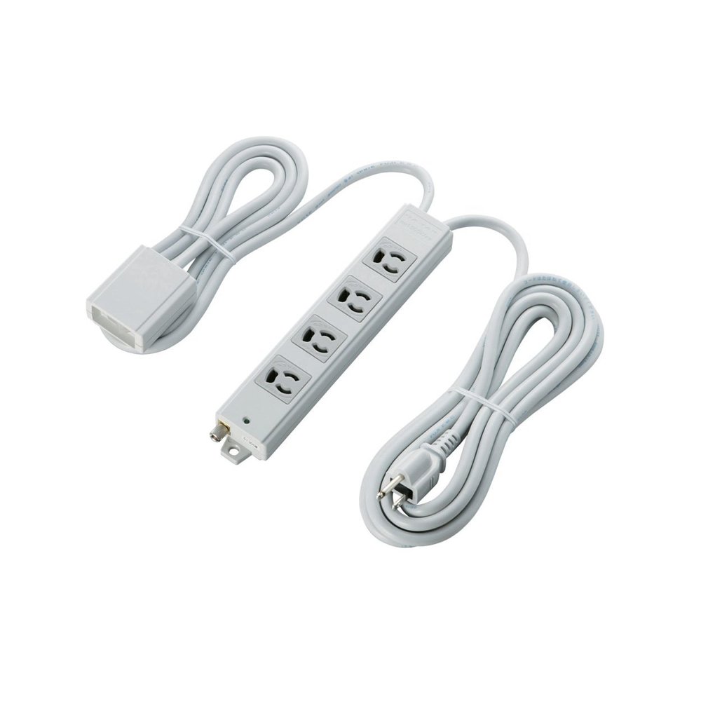 ELECOM Power strip with hand switch 4 outlet 3pin plug with magnet 3m [Gray] T-WRMT3430LG/RS (Japan Import)