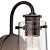 Kichler Braelyn 9.5" Wall Sconce in Olde Bronze, 1-Light Industrial Wall Mount with Clear Seeded Glass, (9.5" H x 5" W), 45457OZ view 3
