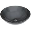 Vigo Vessel Sink Sheer Black - 17 Artistic Round Bowl Sink for Bathrooms, Tempered Glass Above Counter Bathroom Sink with NonStickShield, QuickDrain & TempGuard, Modern Luxury Design view 1