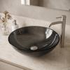 Vigo Vessel Sink Sheer Black - 17 Artistic Round Bowl Sink for Bathrooms, Tempered Glass Above Counter Bathroom Sink with NonStickShield, QuickDrain & TempGuard, Modern Luxury Design view 2