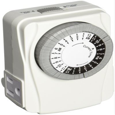Powerzone TNI2423 Heavy Duty Indoor Electromechanical Timer, 125 V, 15 A, 24 Hr