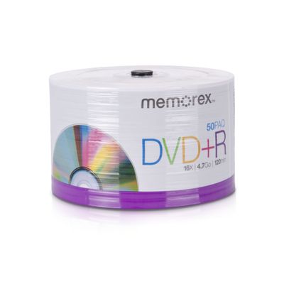 Memorex 32020031731 DVD+R 16x Eco Spindle Base Discs, 50 Pack