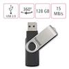 Hama 128 GB USB Flash Drive USB 2.0 Data Stick (15 MB/s Data Transfer, with Eyelet for Attaching to Key Ring, Memory Stick, Metal Memory Stick, Suitable for Windows/MacBook) Silver view 2