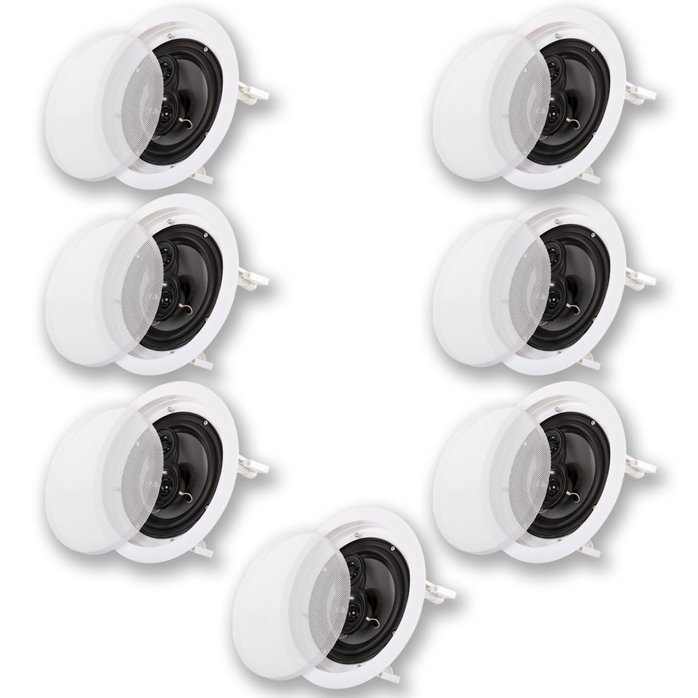 Acoustic Audio CS-IC63 in Ceiling 6.5" Home Theater 7 Speaker Set 3 Way 2100 Watt CS-IC63-7S
