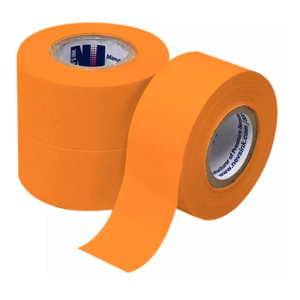 Nev's Ink TC-100-Orange Label Tape, 1" Width, 2160" Length, Orange Color (Case of 3)