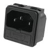 "Qualtek Electronics Corp. 723W-X2/03 Inlet, Power; Snap In Mount; 250 VAC; 10 A; 100 Ohms @ 500 VDC; Thermoplastic" view 1