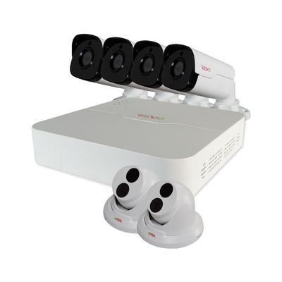 Revo Ultra HD NVR Surveillance System with Cameras 8 Channel - 2TB/6 (4 Bullet and 2 Turret) - 4 Megapixel Cameras