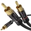 KabelDirekt  RCA/Phono Y Cable  15ft Long  1 to 2 RCA/Phono, Stereo Audio Cable (Coax, Male/Male Plugs, Analog/Digital, Adapter for subs/amps/Hi-Fis/Home Theater/receivers, Black) view 1