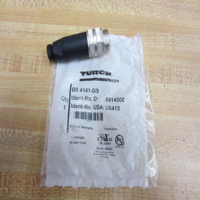 TURCK BS 4141-0/9 FIELD WIREABLE CONNECTOR, MINIFAST CORDSET