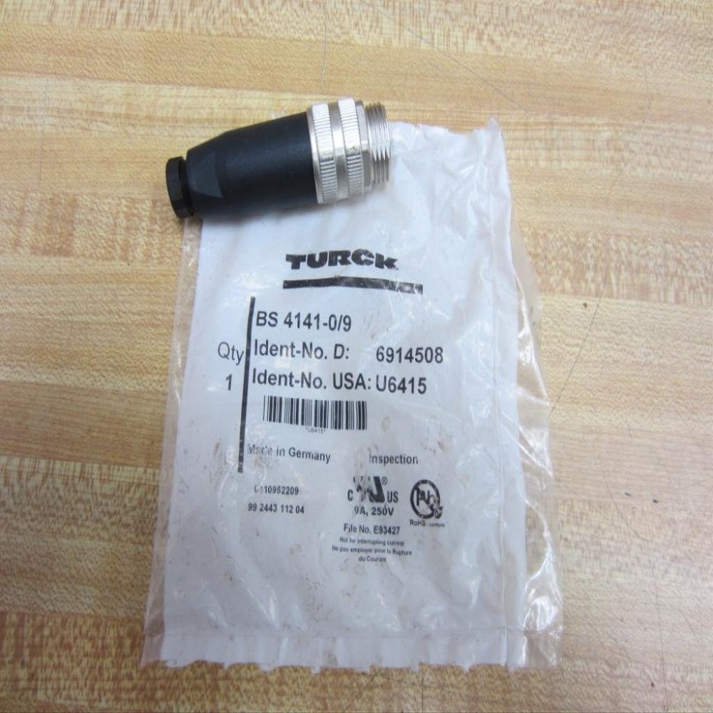 TURCK BS 4141-0/9 FIELD WIREABLE CONNECTOR, MINIFAST CORDSET