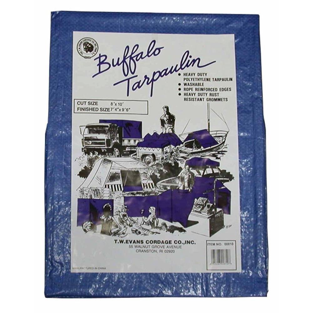 T.W Evans Cordage 04040 Buffalo Blue Poly Tarpaulin, 40-Feet by 40-Feet