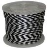 T.W Evans Cordage Co. 98323 3/8-Inch by 300-Feet Solid Braid Propylene Multifilament Derby Rope, Black and White view 1