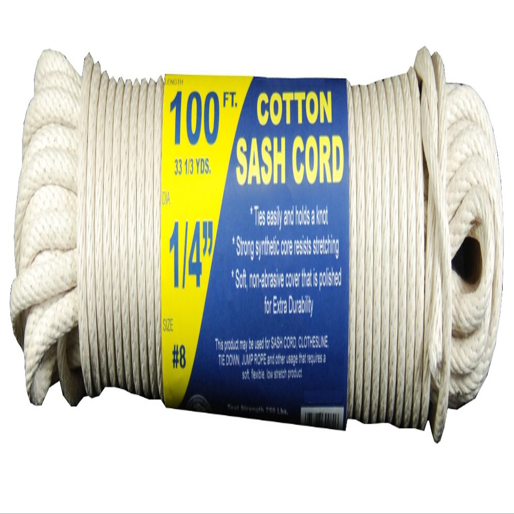 T.W Evans Cordage 46-080 Number-8 1/4-Inch Buffalo Cotton Sash Cord 100-Feet Hank
