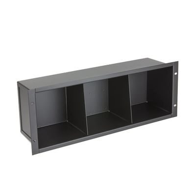 Lowell MH4-CD Rack CD Media Holder; Holds Up to 42 Standard Jewel Cases; 16-Gauge Certified U.S. Steel; Durable Black Powder Epoxy Finish; 7.00 H (4U) x 19 W x 5.40 D Inches