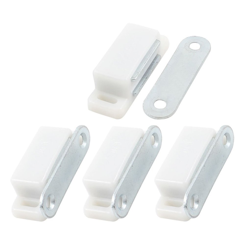 uxcell 4 Pcs Plastic Case Metal Plate Cupboard Door Magnetic Catch 1.8"