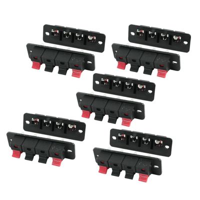 uxcell 10Pcs PCB Mount 1 Row Vertical 4 Position 4 Pin Speaker Terminal Connector