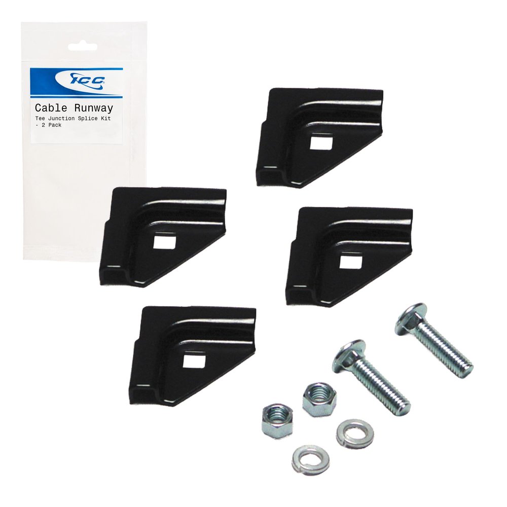 ICC Cable Runway Tee Junction Splice Kit 2-Pack | Steel, Black Powder Coat, 90 Runway Branching