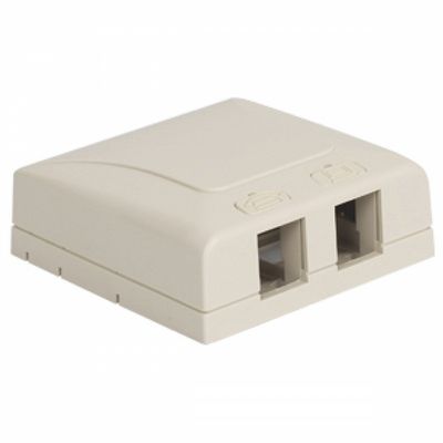 Brand New Icc Surface Mount Box, Elite, 2-Port, White