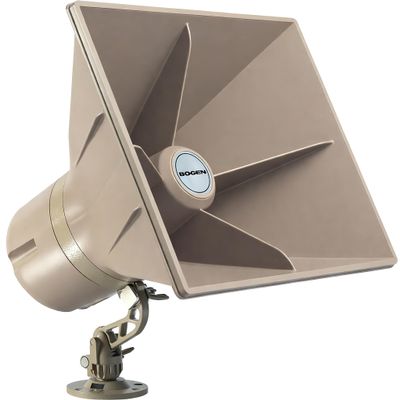 Bogen SAH5 Self-Amplified Horn Speaker, 5 W, DC Powered, Weatherproof, Digital Switching, Amplified Horn Speaker with Volume Control Knob and Swivel Mount