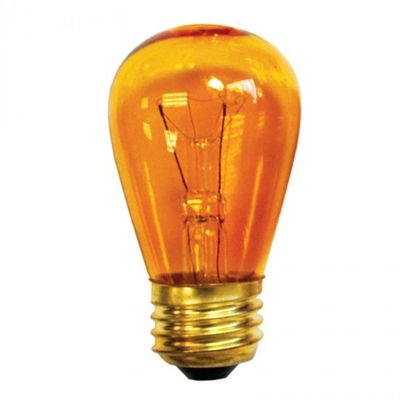 4 Qty. Halco 11W S14 AMB TRANS 130V Halco S14AMB11T 11w 130v Incandescent Transparent Amber Lamp Bulb
