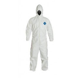 Dupont Tyvek TY127S Coverall, Attached Hood, Elastic Wrists & Ankles, 3X Large - 25/Case