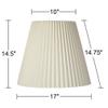 10" Top x 17" Bottom x 14 1/2" High x 14 3/4" Slant Lamp Shade Replacement Large Ivory White Bell Round Traditional Pleated Spider Harp Finial - Springcrest view 4