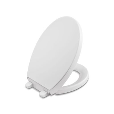 KOHLER K-4009-0 Reveal Round Toilet Seat, with Grip-Tight Bumpers, Quiet-Close Seat, Quick-Release Hinges, Quick-Attach Hardware, No Slam Toilet Seat, White
