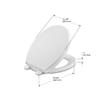 KOHLER K-4009-0 Reveal Round Toilet Seat, with Grip-Tight Bumpers, Quiet-Close Seat, Quick-Release Hinges, Quick-Attach Hardware, No Slam Toilet Seat, White view 4