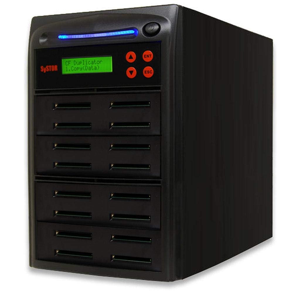 Systor 1:15 Compact Flash CF Card Duplicator - 2GB/Min - Standalone Copier & Eraser/Sanitizer, Multiple Memory Slots, Speeds Up to 33MB/Sec (SYS-CFD-15)