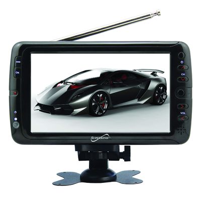 Supersonic SC-195 Portable Widescreen LCD Display with Digital TV Tuner, USB/SD Inputs and AC/DC Compatible for RVs, 7-Inch