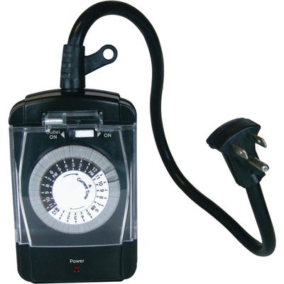 Prime Wire & Cable TNO24111 2-Outlet Pigtail with 24 Hour Electro Mechanical Timer