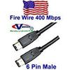 10 Ft IEEE 1394a 400 Mbps Data Cable, 6P to 6P, view 1