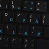 4Keyboard MAC NS Danish - English Non-Transparent Keyboard Decals Black Background for Desktop, Laptop and Notebook view 1