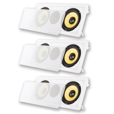Acoustic Audio HD-6c Flush Mount Speakers Dual 6.5" Woofers in Wall 3 Pack
