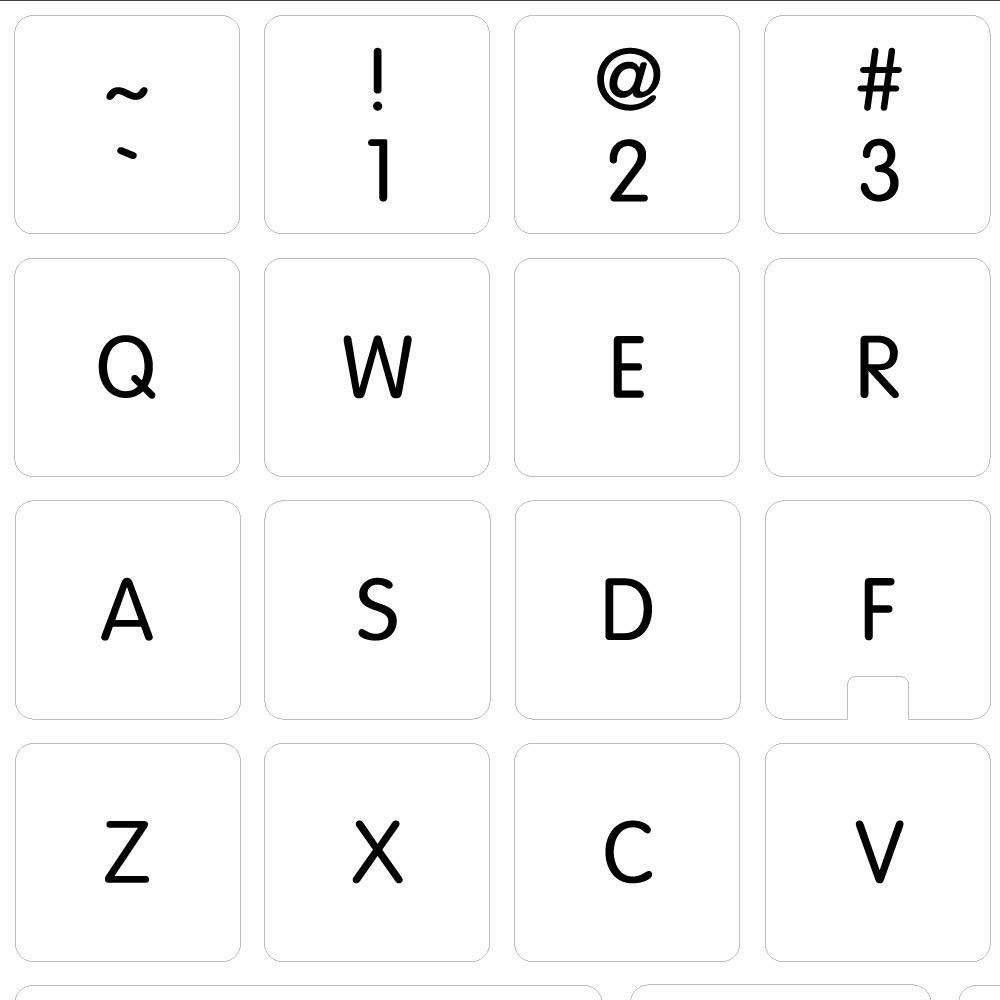 4Keyboard MAC NS English Non-Transparent Keyboard Stickers White Background for Desktop, Laptop and Notebook