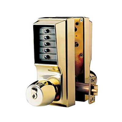 Kaba Ilco - EE1021B/EE1021B-03-41 - Mechanical Push Button Lockset, 5 Button, Vandal Resistant, Lock Entry and Egress, Bright Brass