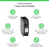 Square D by Schneider Electric Homeline 15 Amp and 20 AmpTandem Circuit Breaker, 120/240VAC, 10kA Breaking Capacity, Plug in Mount, Standard Type, Residential Use (HOMT1520CP) view 2