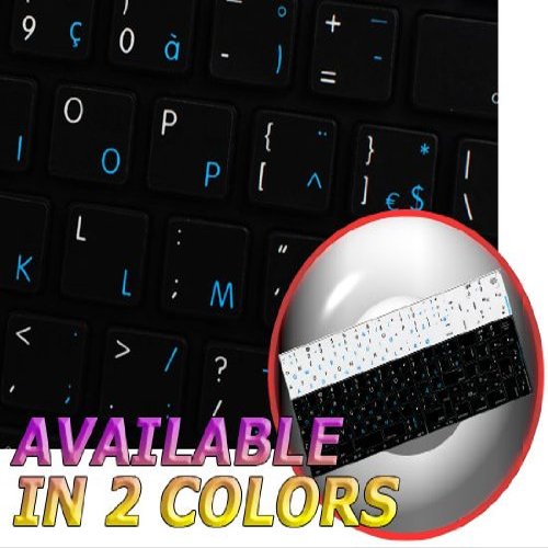 APPLE NS FRENCH BELGIAN - ENGLISH NON-TRANSPARENT KEYBOARD LABELS BLACK BACKGROUND FOR DESKTOP, LAPTOP AND NOTEBOOK