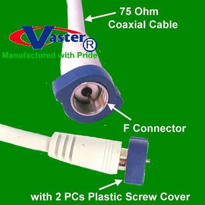 10.7 M / 35 Ft, F Type Coaxial Coax Cables, with Screw, for Home TV, DVD, VCR