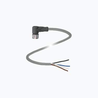 PEPPERL & FUCHS V1-W-2M-PUR 250 VDC, 250 VAC, M12 X 1.00 Connector, Right Angle Plug, Sensor, 2 Meters, 4 AMP