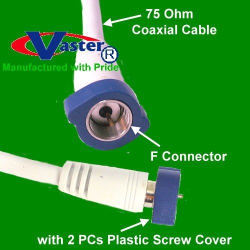 50 Ft, F Type Coaxial Cables, with Screw, for Home TV, DVD, VCR, 15.25M