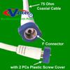 50 Ft, F Type Coaxial Cables, with Screw, for Home TV, DVD, VCR, 15.25M
