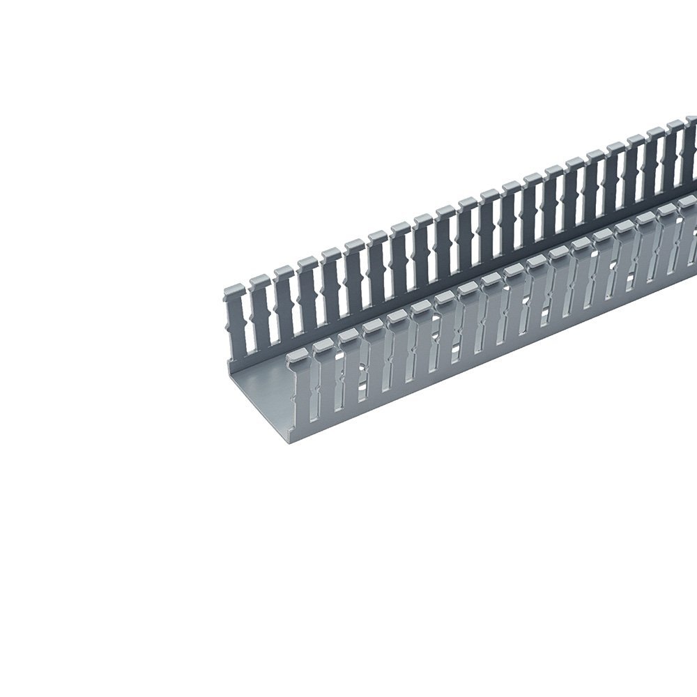 Panduit F1X1.5LG6 Type F Narrow Slotted Duct, PVC, Light Gray