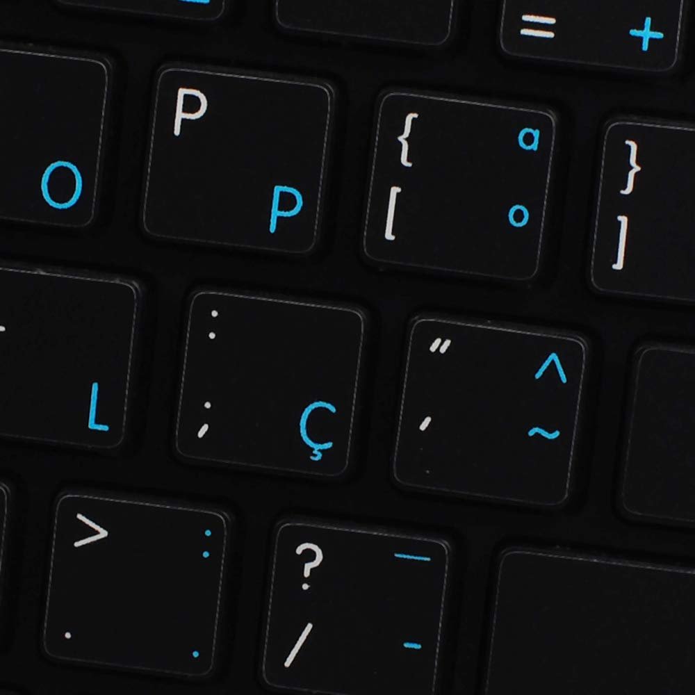 APPLE NS PORTUGUESE - ENGLISH NON-TRANSPARENT KEYBOARD LABELS BLACK BACKGROUND FOR DESKTOP, LAPTOP AND NOTEBOOK
